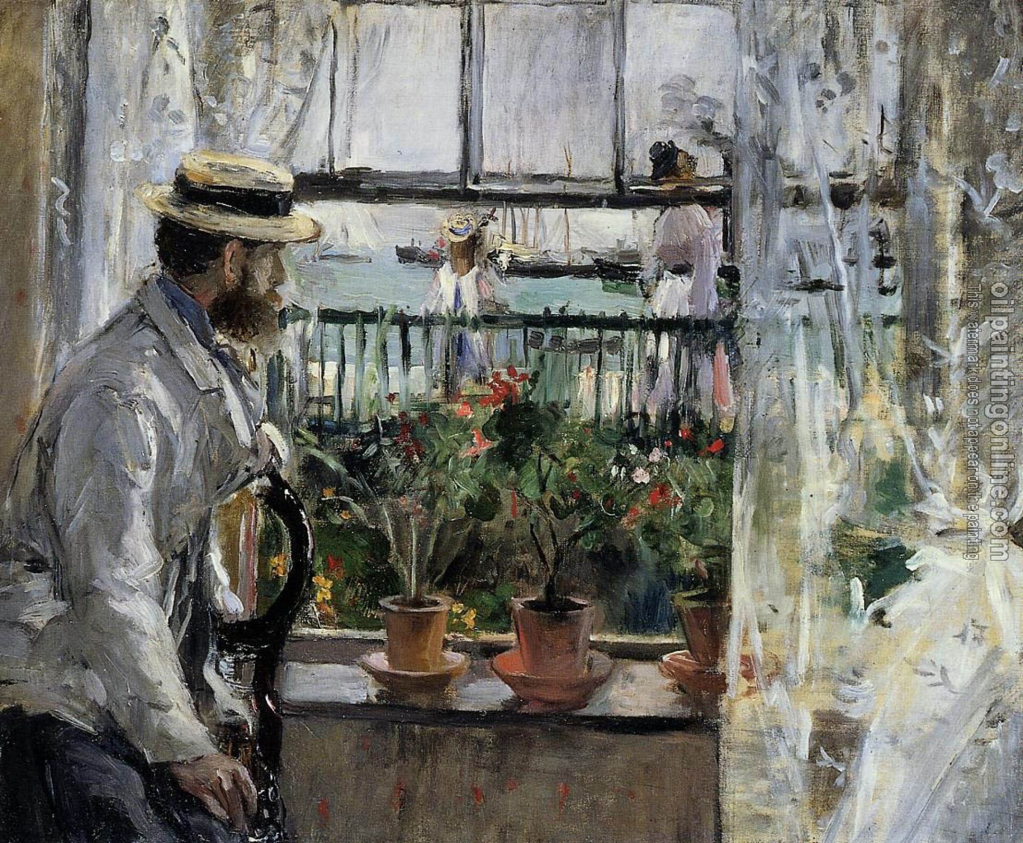 Morisot, Berthe - Eugene Manet (the Artist's Husband)  on the Isle of Wight
